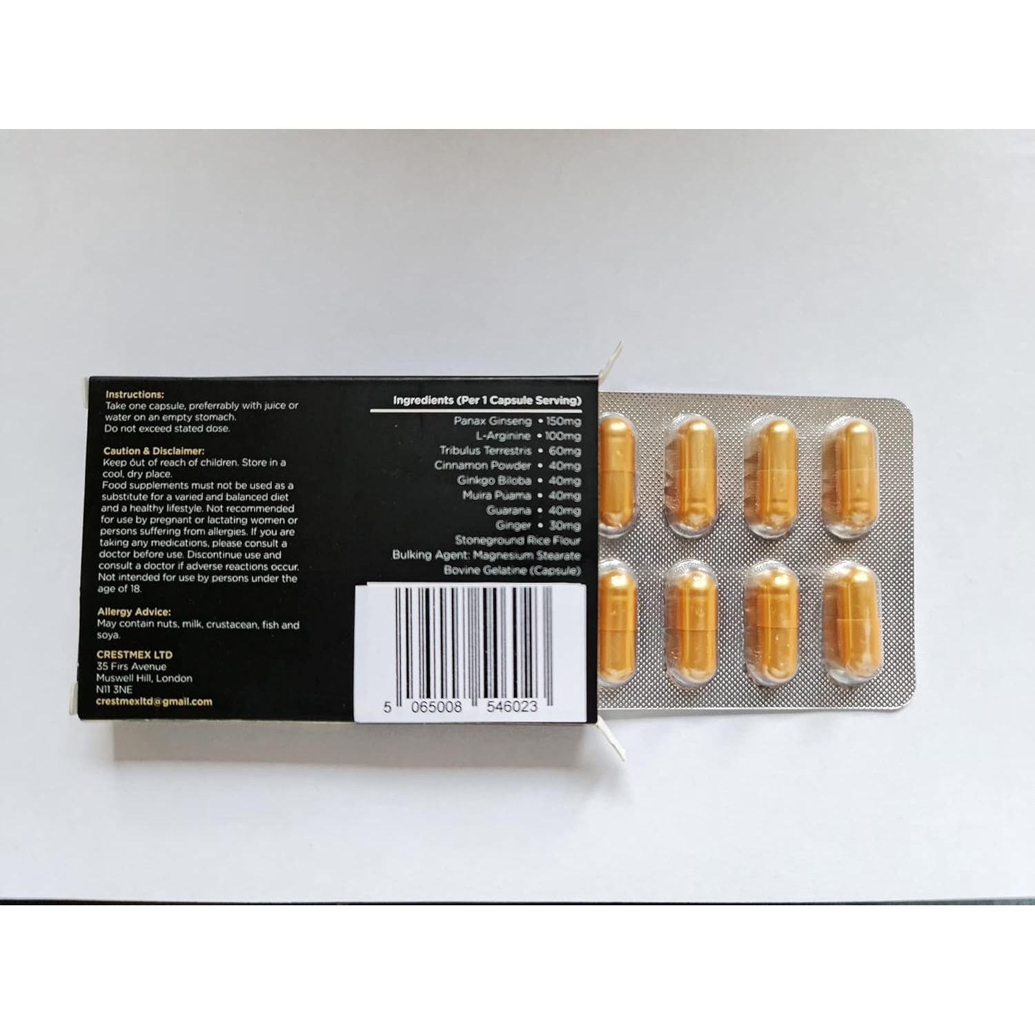 Gold Dragon Strong Ginseng Complex (10 Capsule) - 500MG - Premium Enhanced Energy, Stamina & Endurance, 100% Safe & Natural - Fast Acting Performance