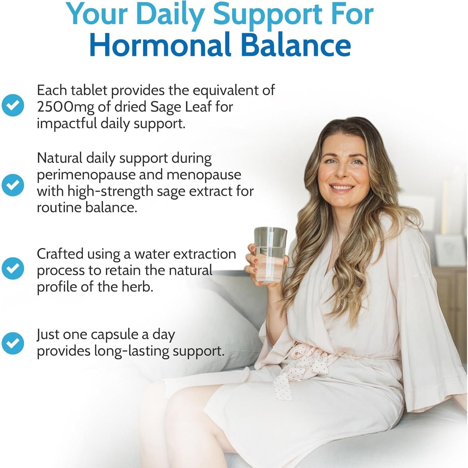 Health4All Sage Leaf 2500Mg 240 Tablets 8 Months Supply, Essential Sage Water Extract for Menopause Support, High Strength Menopause Supplement One-A-Day Tablets (Not Capsules) | Made in UK