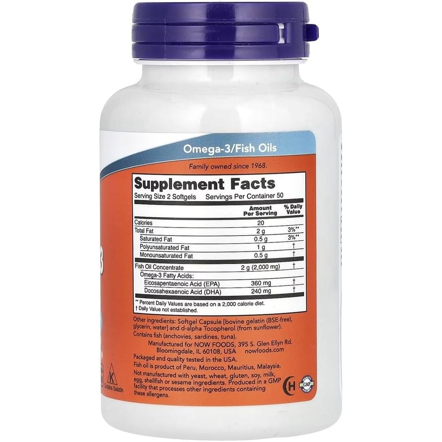 Now Foods – Omega-3 Molecularly Distilled | Supports Heart Health and Brain Function – 100 Softgels