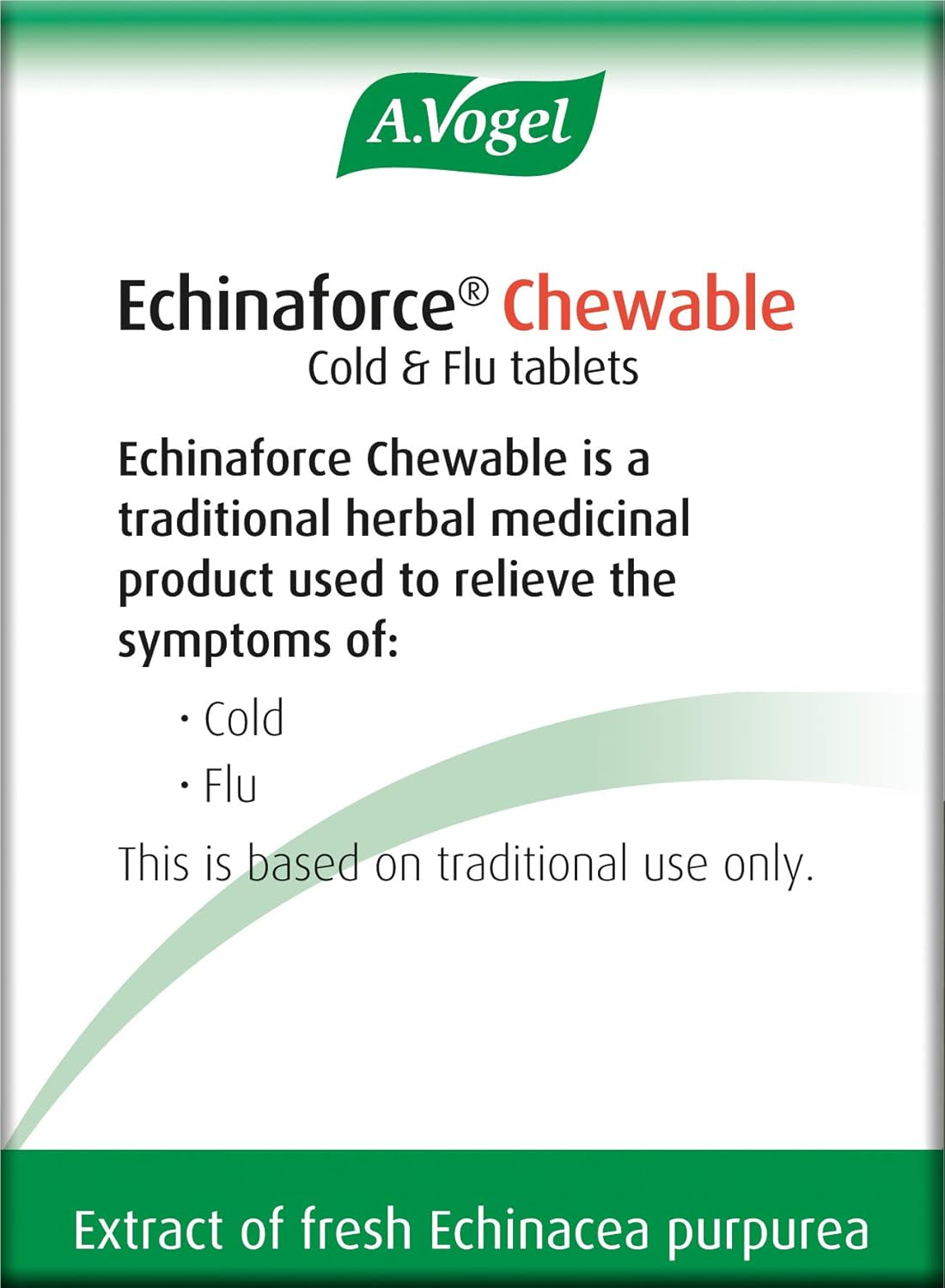 A.Vogel Echinaforce Chewable Cold & Flu Tablets | Relieve Cold & Flu Symptoms | Extracts of Fresh Echinacea | 80 Tablets