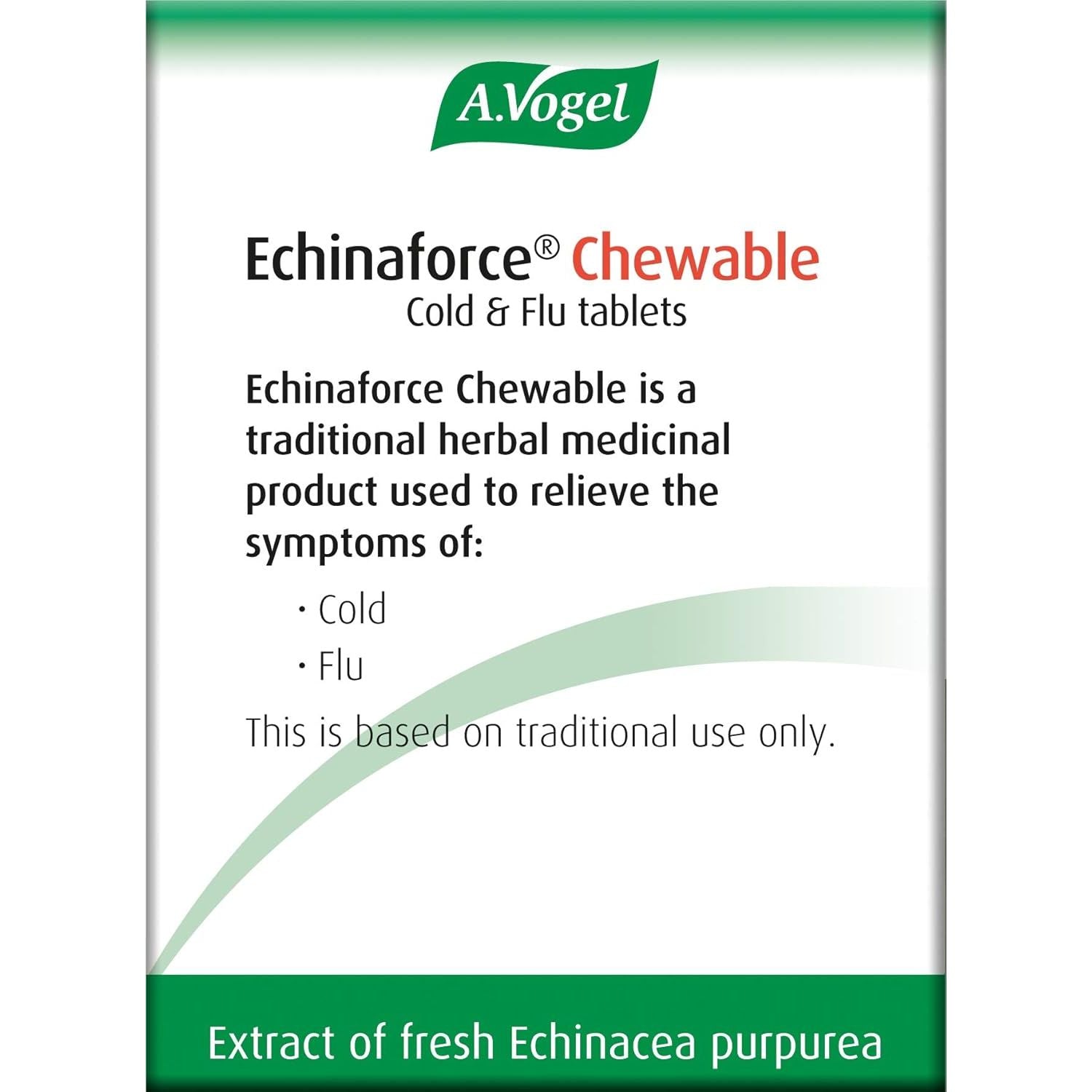 A.Vogel Echinaforce Chewable Cold & Flu Tablets | Relieve Cold & Flu Symptoms | Extracts of Fresh Echinacea | 80 Tablets