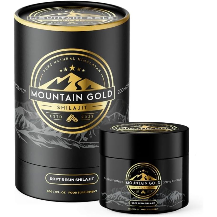 Shilajit Resin Mountain Gold Shilajit, Natural Himalayan Shilajit - 100% Pure Shilajit, Rich in Fulvic Acid 77%, 84+ Trace Minerals, Lab Tested, 600Mg Max Potency, Shilajit Pure, Vegan