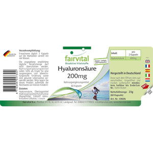Fairvital | Hyaluronic Acid 200Mg - Vegan - HIGH Dosage - 60 Capsules