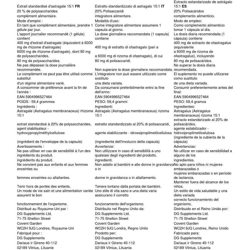 Hepatica Astragalus 6,000Mg | 15:1 Extract (400Mg) | 120 Vegan Capsules | 20% Polysaccharides | High Strength Immune & Energy Support | 3Rd Party Lab Tested