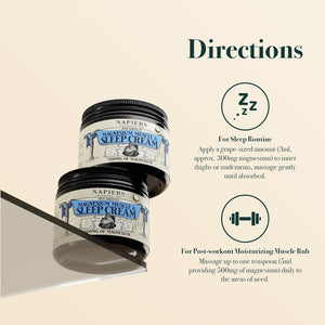 Napiers High-Strength Magnesium Muscle & Sleep Cream - 500Mg Zechstein Magnesium per 5Ml, Lavender & Ylang Ylang, Moisturising Peach Kernel Oil - 100Ml