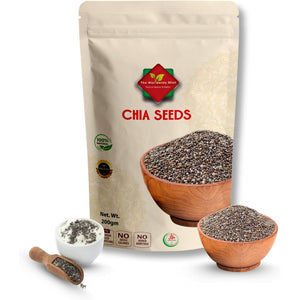 Chia Seeds 200G – 100% Natural, High in Omega-3, Fibre & Protein – Vegan, Gluten-Free, Raw Superfood – Ideal for Smoothies, Baking, Porridge, Salads – Resealable Pouch