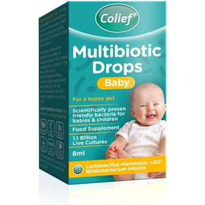 Colief Multibiotic Drops Baby| 2 Probiotic Strains Lactobacillus Rhamnosus &Bifidobacterium Infantis | Suitable from Birth |1.1 Billion Live Cultures for Newborns | 8Ml (1)