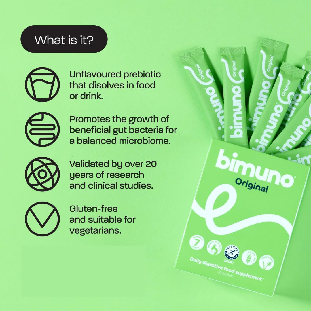 BIMUNO Prebiotic Fibre Supplement for Gut Health | High-Fibre Tasteless Soluble Powder | Supports Digestive Function | Suitable for Vegetarians | 30-Day Supply