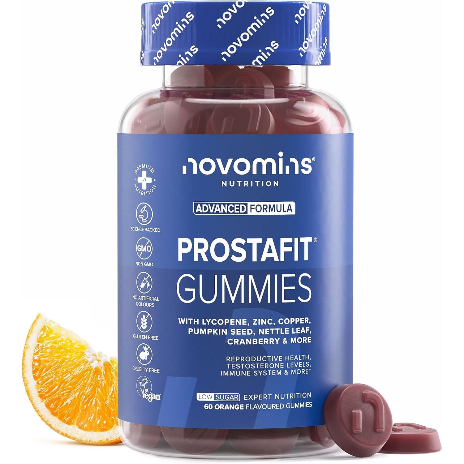 Novomins Prostafit - Prostate Gummies - High Strength Nettle Leaf Supplement for Men - Prostate Support & Urinary Health - with Pumpkin Seed & Zinc - Vegan Men'S Health Supplement - 60 Gummies