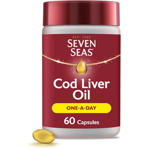 Seven Seas Cod Liver Oil One-A-Day Omega-3 Fish Oil and Vitamin D, 60 Capsules, 2 Months Supply