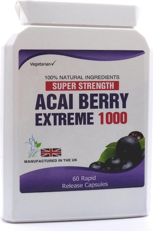Acai Berry Extreme 1000 Pure Detox 60 Capsules Weight Management Supplement