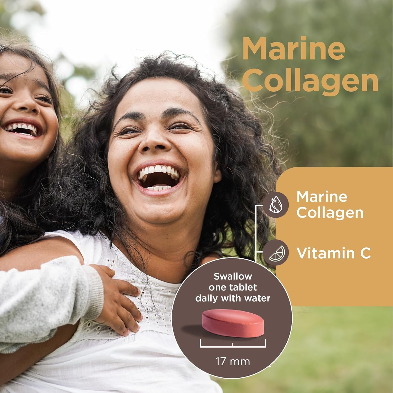 Healthspan Marine Collagen 500Mg (120 Tablets) | Hydrolysed Type I Marine Collagen | Support Your Skin, Bones & Joints | Added Benefits for Skin & Beauty | with Vitamin C