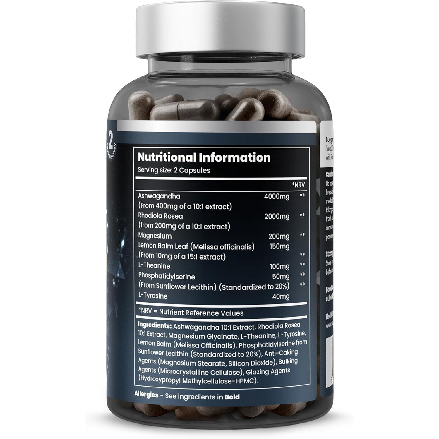 Cortisol Blend 6540Mg, Cortisol Reducing and Hormonal Harmony with Ashwagandha, Rhodiola Rosea, Magnesium, L-Theanine & L-Tyrosine - Cortisol Lowering Supplements – 120 Capsules by Healthessent