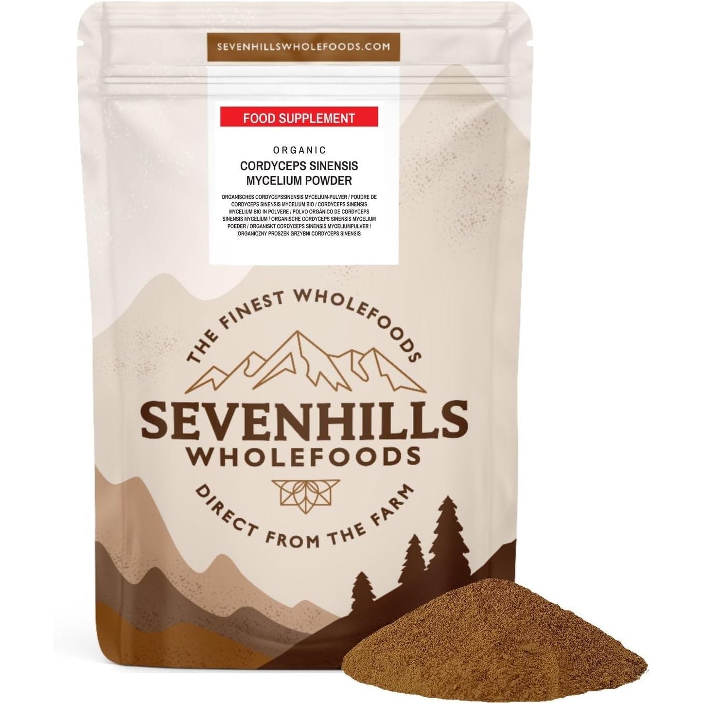 Sevenhills Wholefoods Organic Cordyceps Sinensis Mushroom Powder 200G