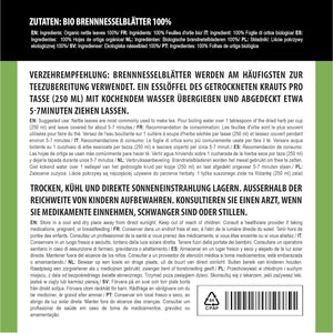 Alpi Nature Organic Nettle Tea 125G 4.4 Oz, Dried and Cut Nettle Leaves, Loose Leaf Tea