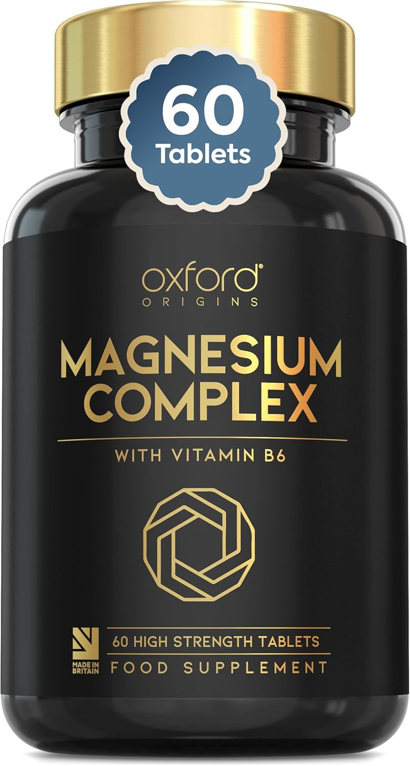 Advanced Magnesium Complex with Vitamin B6 | Made in the UK | Magnesium Supplements for Restless Leg Syndrome Relief, Leg Cramps & Sleep | Mag Citrate, Oxide & VIT B6 | 60 Capsules