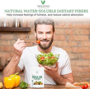 Organic Inulin Powder, Soluble FOS Inulin, Fiber Prebiotic Intestinal Support, Enhances Calcium Absorption, Vegan Friendly, Non GMO, Natural Fibers for Smoothie & Drinks, 2.2 Lbs/1 Kg