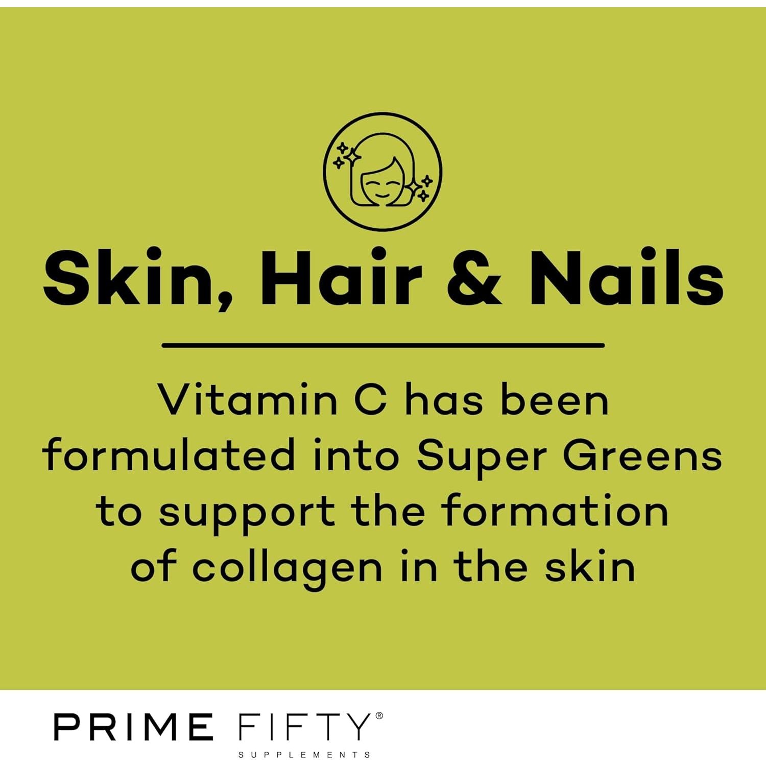 Prime Fifty Super Greens+ Supplement – Effervescent Multivitamins Tablets – 28 Day Supply – Immune System Supplement with Super Greens, Melon, Citrus Multi-Nutrient