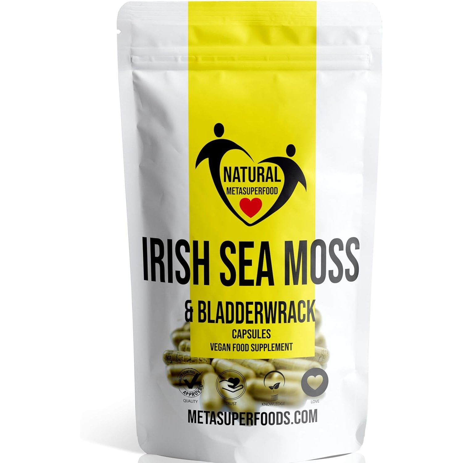 Sea Moss and Bladderwrack 120 Capsules (3600Mg) | Vegan | Wild Harvested Sea Moss | Non GMO | Dr Sebi Irish Sea Moss