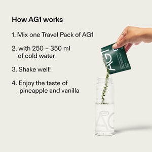 AG1 Greens Powder Supplement | Daily Nutrient Boost: Vitamins, Minerals, Gut-Friendly Bacteria, Gluten Free, Vegan and Keto Friendly | 70+ Ingredients by AG1 Athletic Greens (Travel Packs, 30 Count)