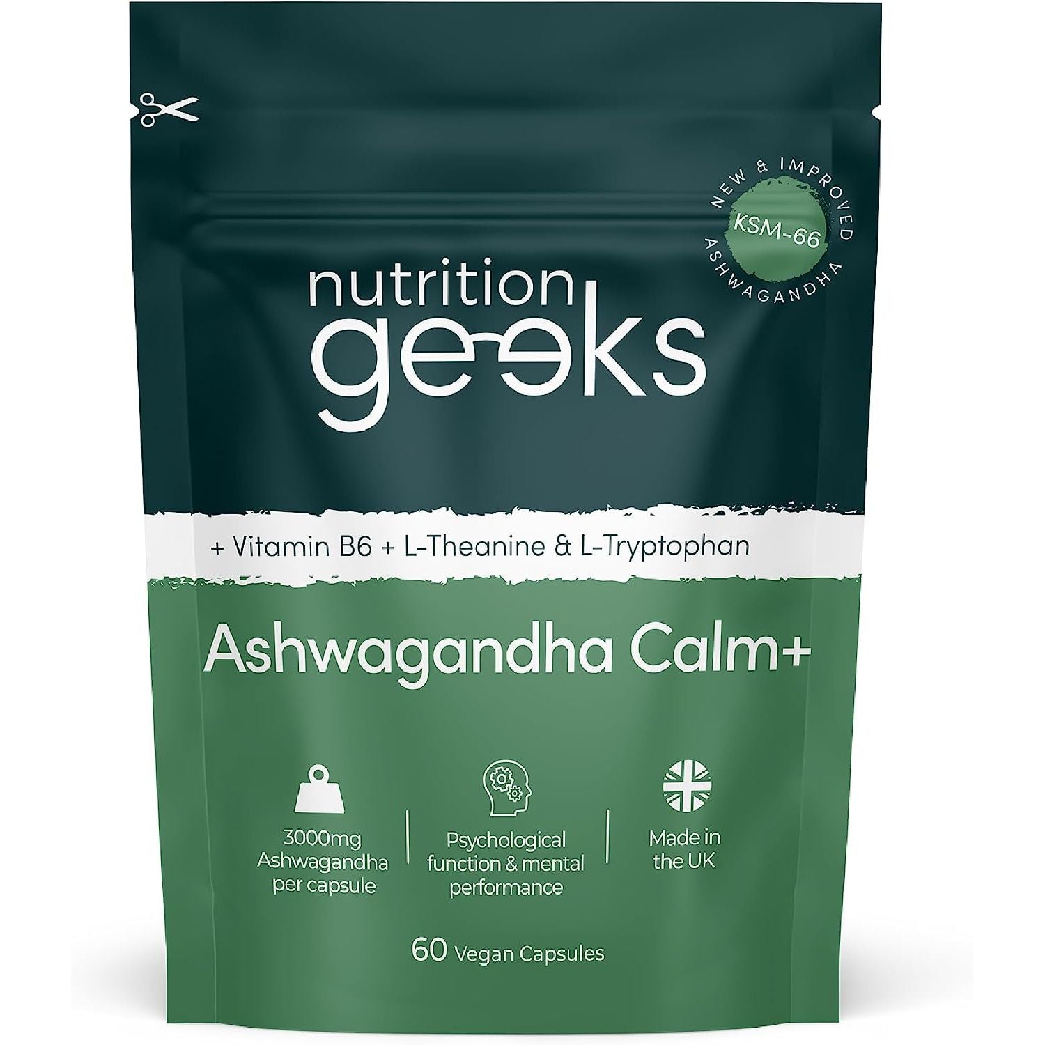 Ashwagandha KSM 66 Complex – 3000Mg Enhanced with Amino Acids & Vitamin B6 (2 Month Supply) – Ashwagandha High Strength Capsules with 250Mg Extract (Not Gummies or Powder) - Vegan, UK Made