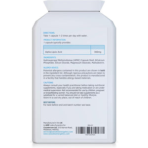Alpha Lipoic Acid 300Mg 120 Capsules – Dual ALA (Both R-ALA and S-ALA) - UK Manufactured