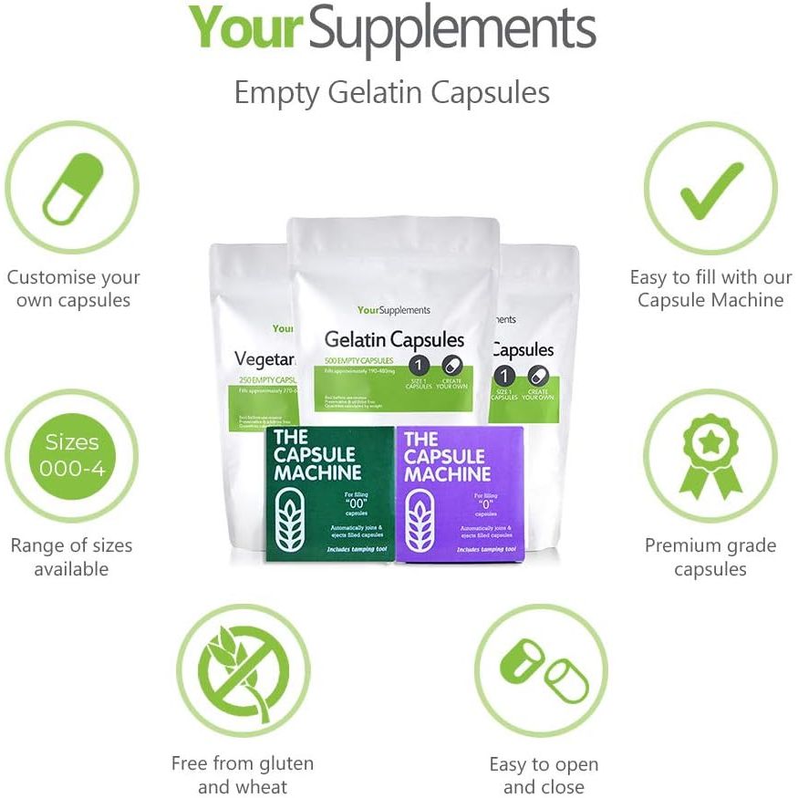 Your Supplements - Size 000 Empty Gelatin Capsules (1000 Pack)
