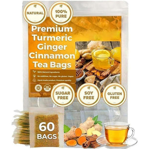 Natural Turmeric Ginger Cinnamon, Hand-Made Blend, Cinnamon and Ginger,Turmeric, 100% Natural & No Sugar & Caffeine Free