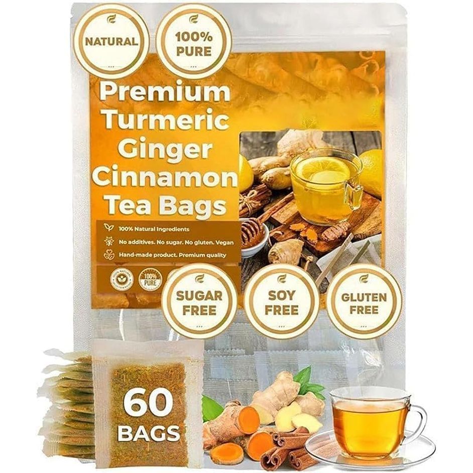 Natural Turmeric Ginger Cinnamon, Hand-Made Blend, Cinnamon and Ginger,Turmeric, 100% Natural & No Sugar & Caffeine Free