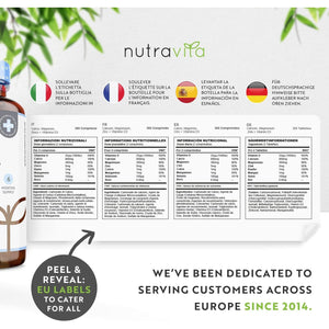 Calcium Magnesium & Zinc with Vitamin D D3 Copper Selenium Boron and Manganese - 365 Tablets - Nutravita