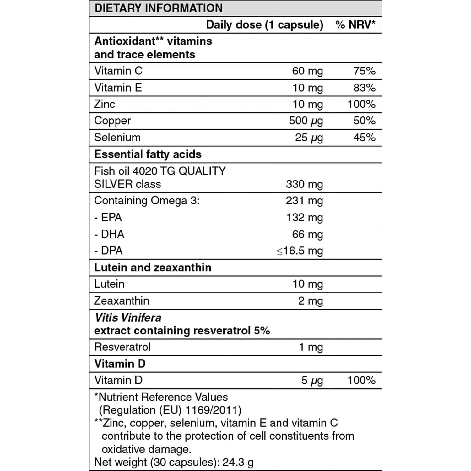 Nutrof Total Capsules – Eye Health Supplement with Lutein, Zeaxanthin, Omega 3, and Antioxidants | Essential Nutrients for Optimal Eye Health | Pack of 30 Capsules (1 Capsule per Day - 1-Month Supply)