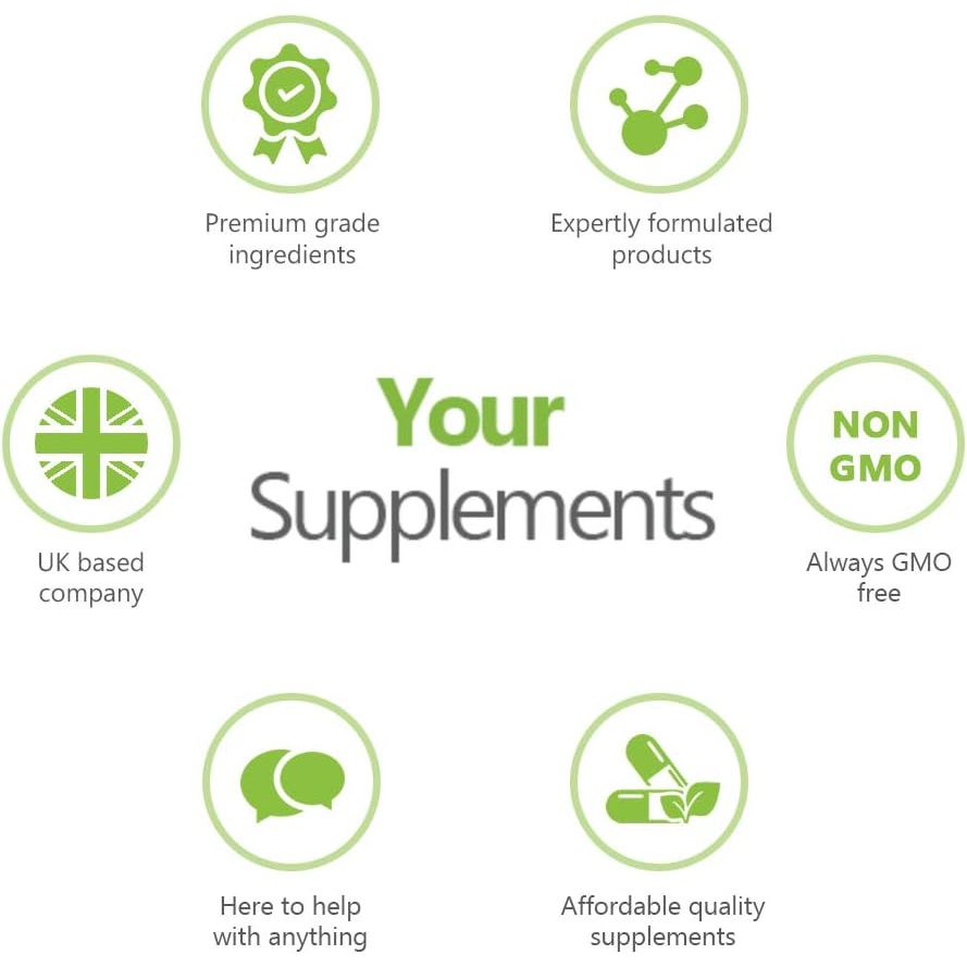 Magnesium Glycinate by Your Supplements | UK Made | True Unblended Bisglycinate | 90 High Absorption Capsules | Suitable for Vegetarians & Vegans