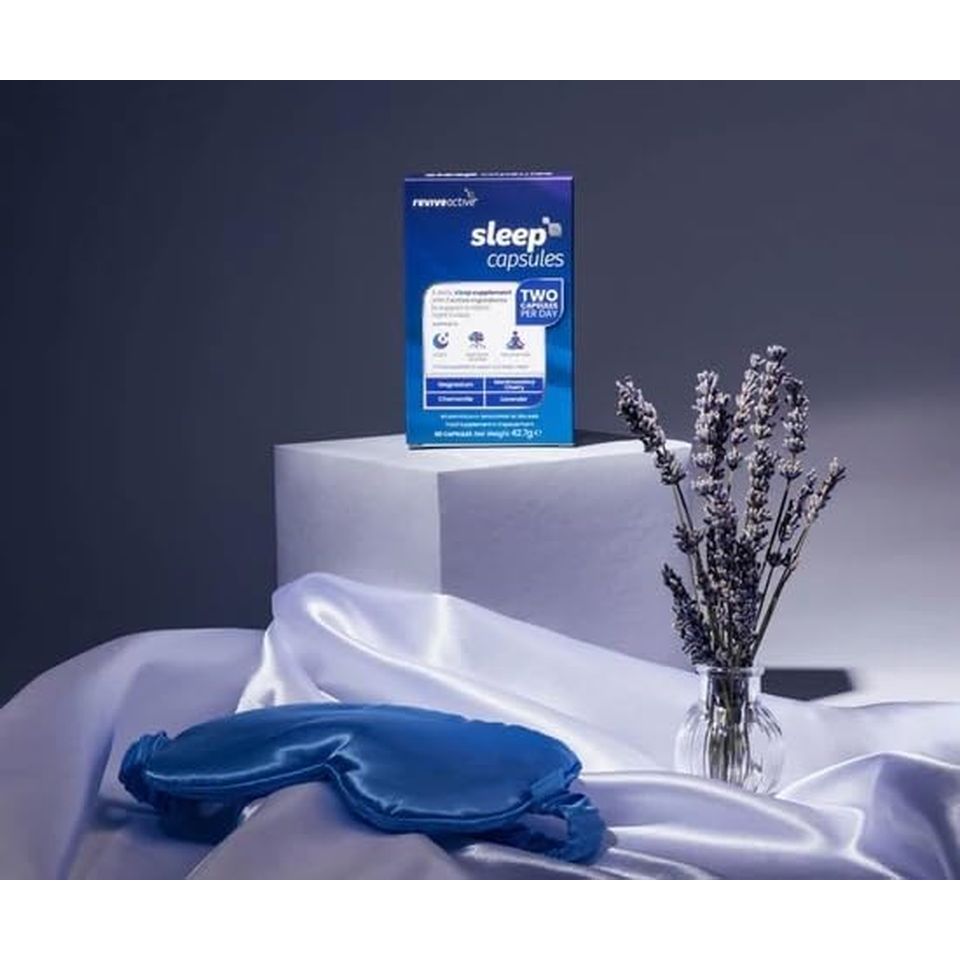 Revive Active Sleep Capsules - Daily Supplement with Magnesium, Montmorency Cherry, Chamomile & Lavender for Relaxation, Nervous System Support & Rest - 7 Active Ingredients - 30 Days Supply