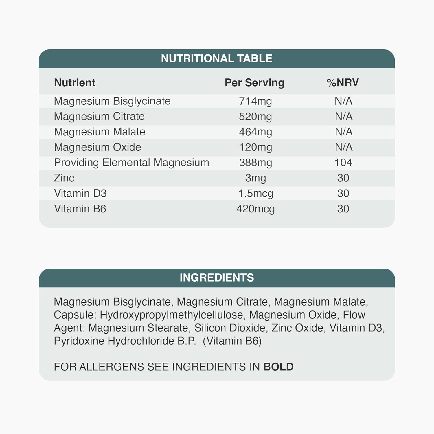 Zipvit Magnesium Glycinate 7-In-1 Complex, 1800Mg with 388Mg Elemental, High Absorption with Bisglycinate, Malate, Citrate, Oxide, plus Vitamin D3, B6 & Zinc, 120 Capsules, Vegan Magnesium Supplements