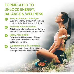 Nutrition Freak Magnesium Powder 300G - Premium Fully Reacted Magnesium Citrate Powder Suitable for Men & Women UK Made