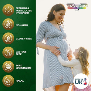 VITAGENERICS Fitpregnancy Multivitamin & Minerals plus Omega 3 | 30 Tablets plus 30 Capsules | with 600Μg Folic Acid, Iron, Zinc, B Vitamins & More. UK Made for Pregnant Women