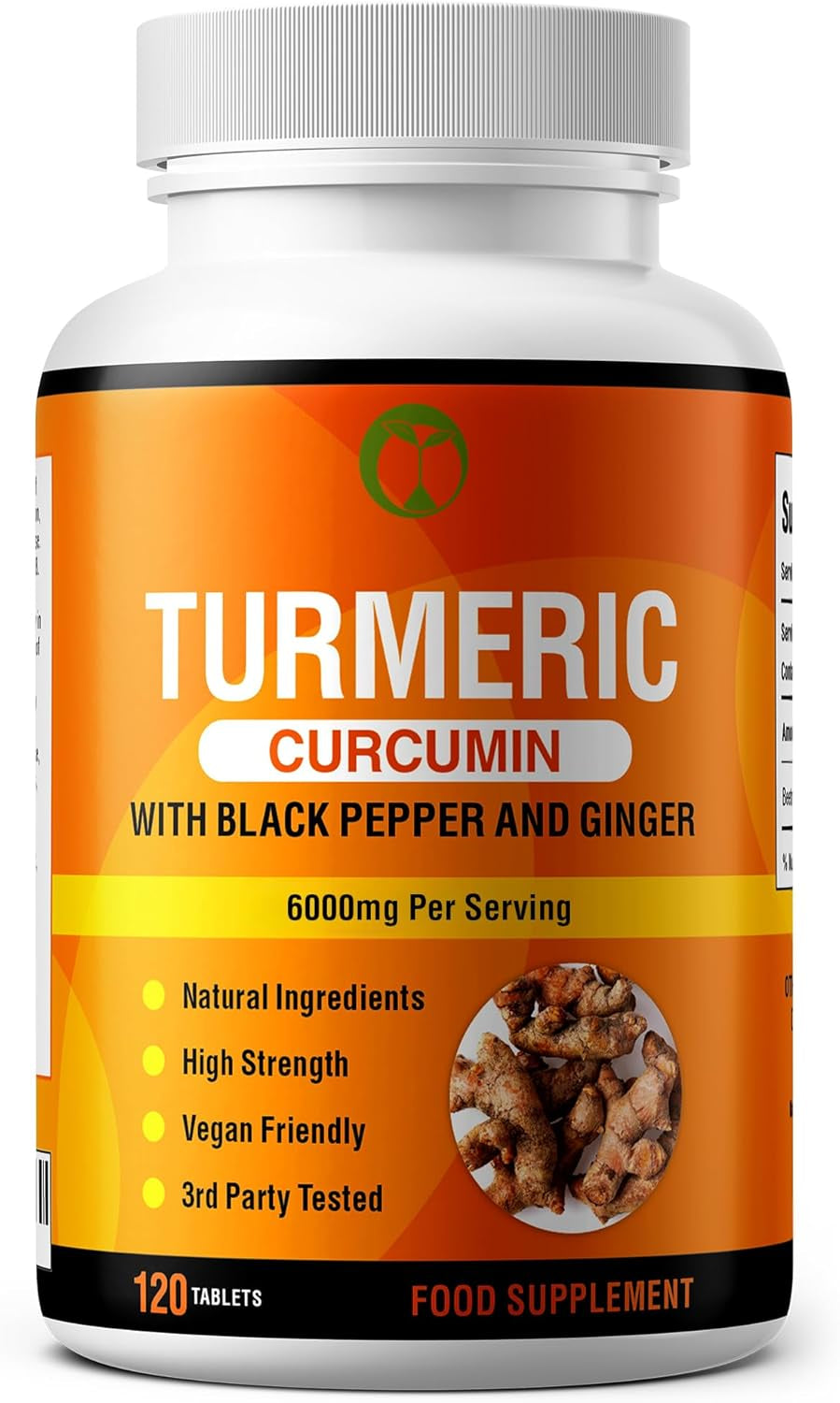 Turmeric Curcumin & Black Pepper with Ginger | 120 Tablets | Made in the UK | Supplement for Men & Women | Vegan Friendly & Gluten Free (120)