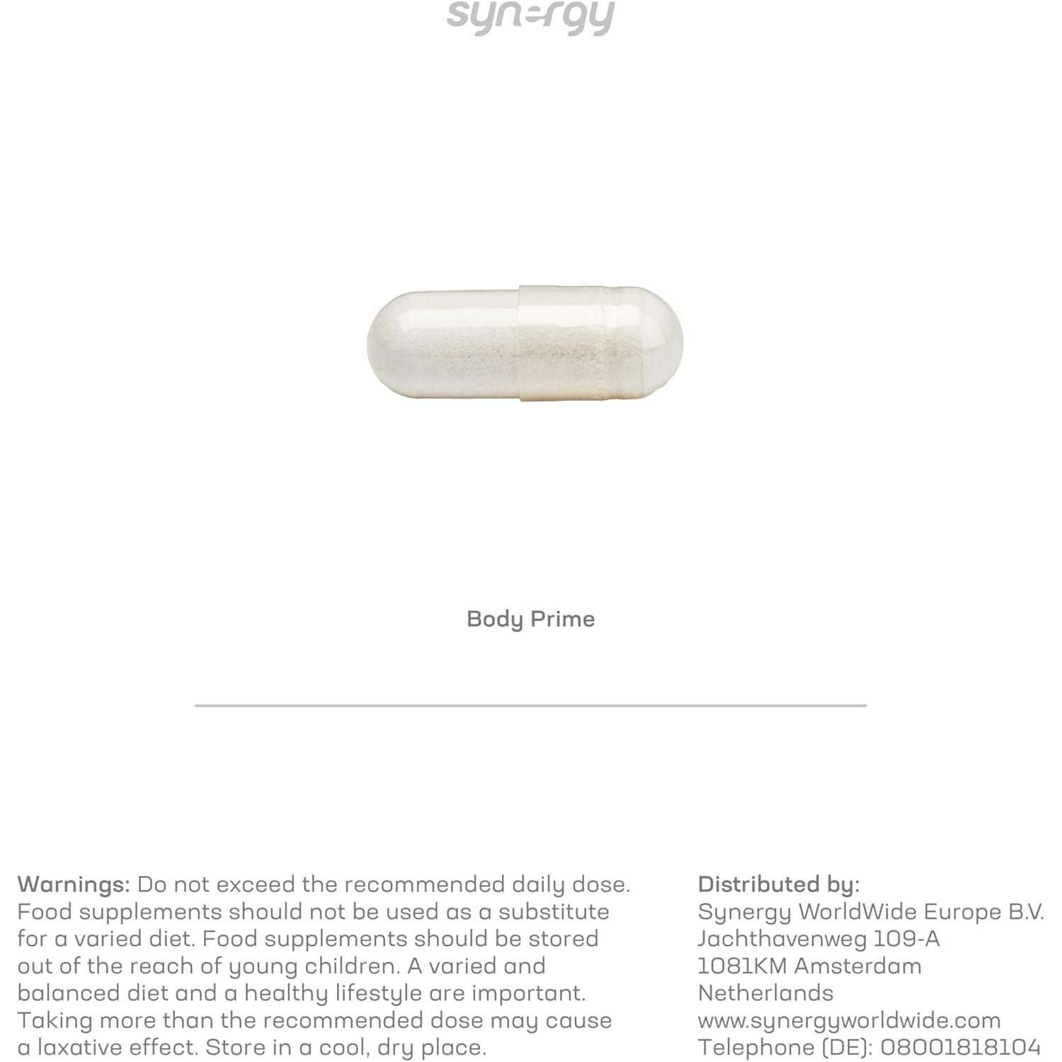 Synergy Worldwide Body Prime 90 Capsules | 400Mg Magnesium Capsules with Apple Pectin and Prune Powder | Digestive Health & Nervous System Support | 72.9G