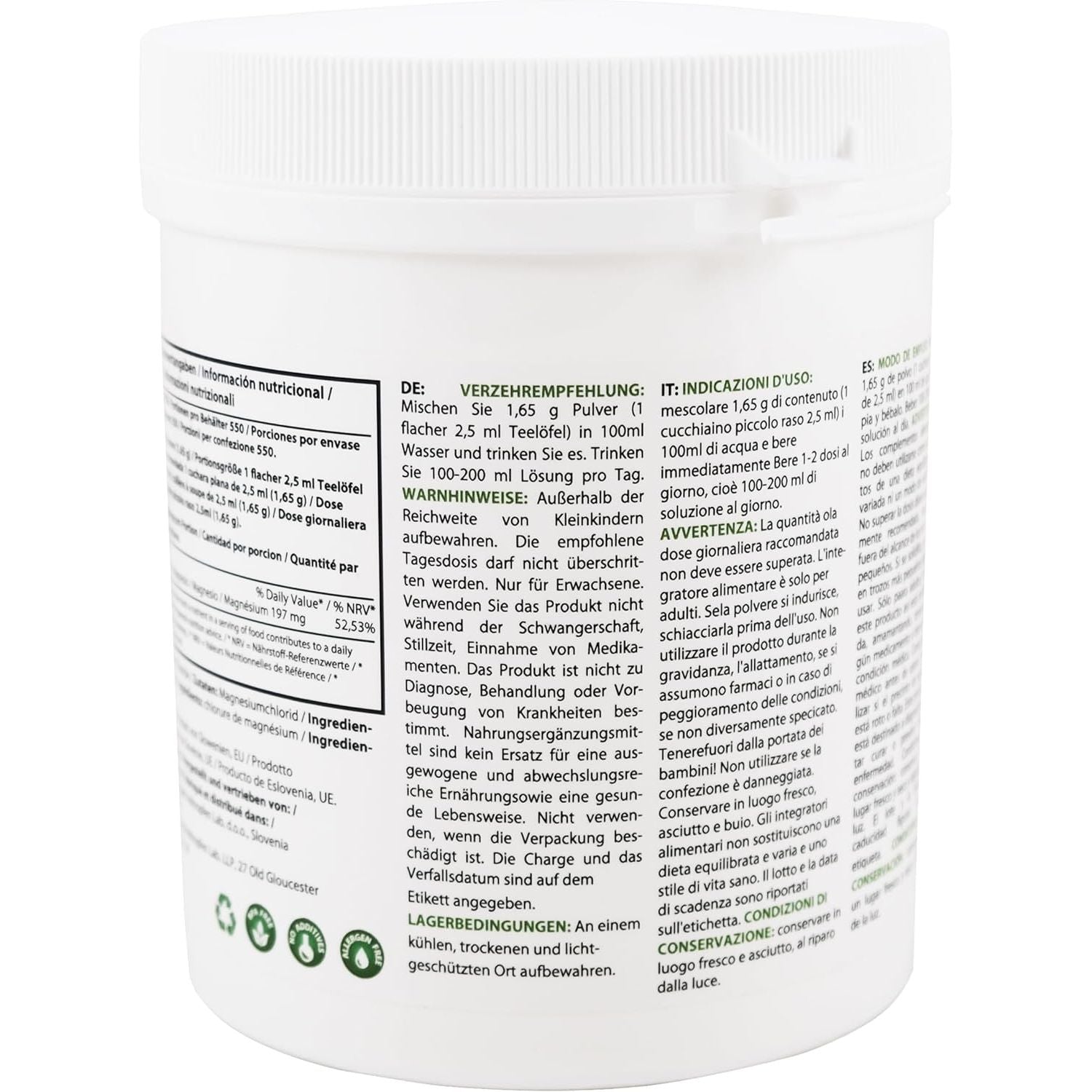 2 Pounds / 907 G Magnesium Chloride Powder | Hexahydrate | Pharmaceutical Grade Ingredients | Crystal Powder | Pure Ph. EUR., BP, USP, 100% - Muscle Pain Relief | Heiltropfen®