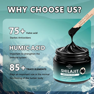 Shilajit Resin | Contains 75% Fulvic Acid | 85+ Trace Minerals, Gold Grade Shilajit Resin 30G, Provides Energy and Immunity, Suitable for Men and Women.