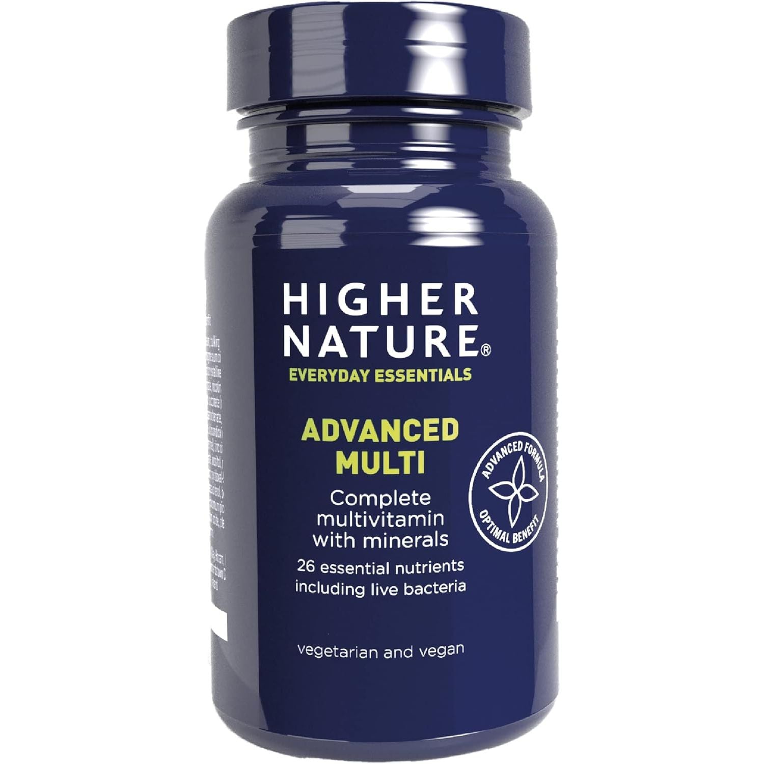 Higher Nature - Advanced Multi - Multi Vitamins Supplements - 26 Essential Vitamins, Minerals & Live Bacteria - 180 Tablets