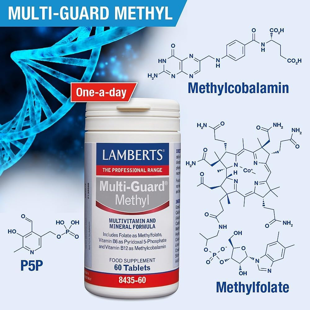 Lamberts Multi-Guard Methyl 60 Tablets, Comprehensive Multivitamin with Methylated B Vitamins