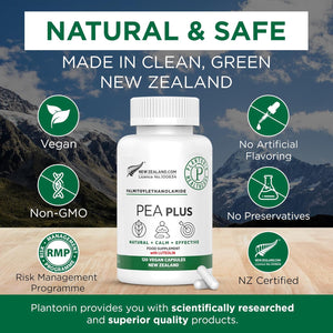 Plantonin Palmitoylethanolamide Pea Supplement Plus, 600Mg 120 Capsules | High Strength Luteolin Supplement Supports Joint Mobility, Calmness & Nerve Health – Vegan Capsules - Made in New Zealand