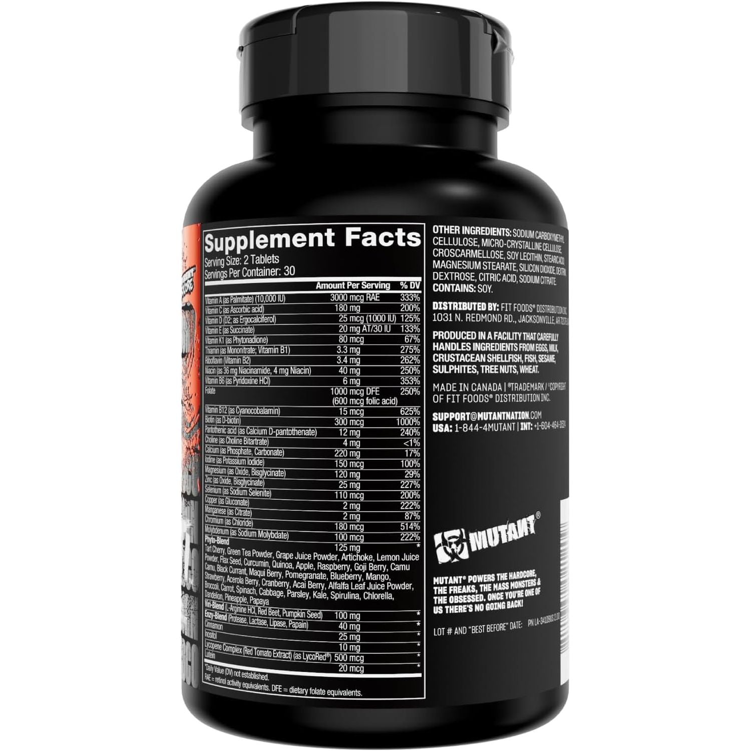 MUTANT Multi - High Potency Vitamins with 75+ Ingredients | Specifically Formulated for Heavy Lifting | 60 Tablets