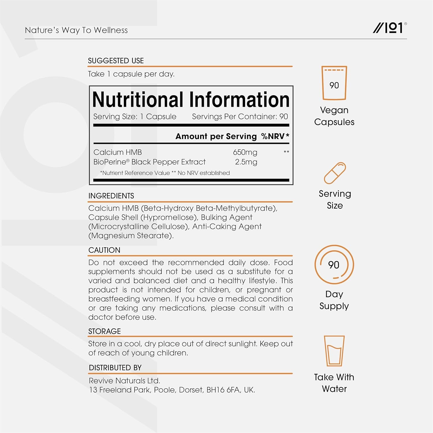 HMB 650Mg with Bioperine® – High Strength Calcium HMB Beta-Hydroxy Beta-Methylbutyrate Supplement – 90 Vegan Capsules – Resealable and Recyclable Pouch by Alpha01