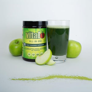 Vital All in One Daily Health Supplement 120GM | Vital Greens, Vegan, 70 Vital Ingredients - Vitamins, Minerals, Greens, Cultures, Digestive Enzymes, Vegetables