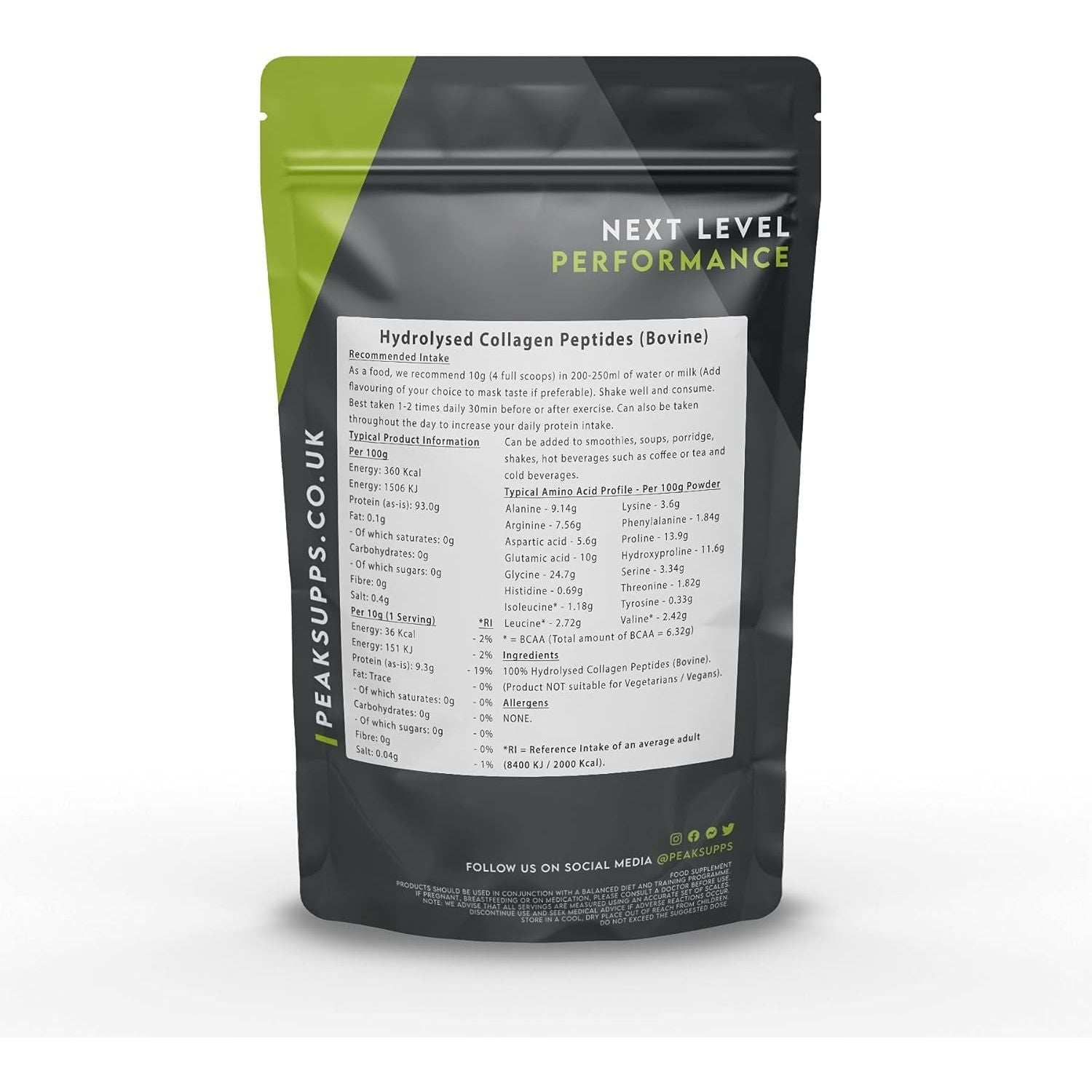 Grass Fed Collagen Powder | Pure Hydrolysed Bovine Protein Peptides (2Kg, 1Kg Bag X2)