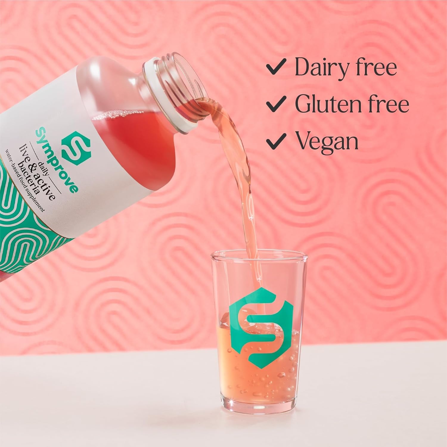 Symprove Daily Probiotic Drink, Strawberry & Raspberry, 10 Billion Cfus, 4 Clinically Studied Strains, Gut & Immune Support, Water-Based, Vegan, Dairy & Gluten Free (Pack of 1 X 500Ml)