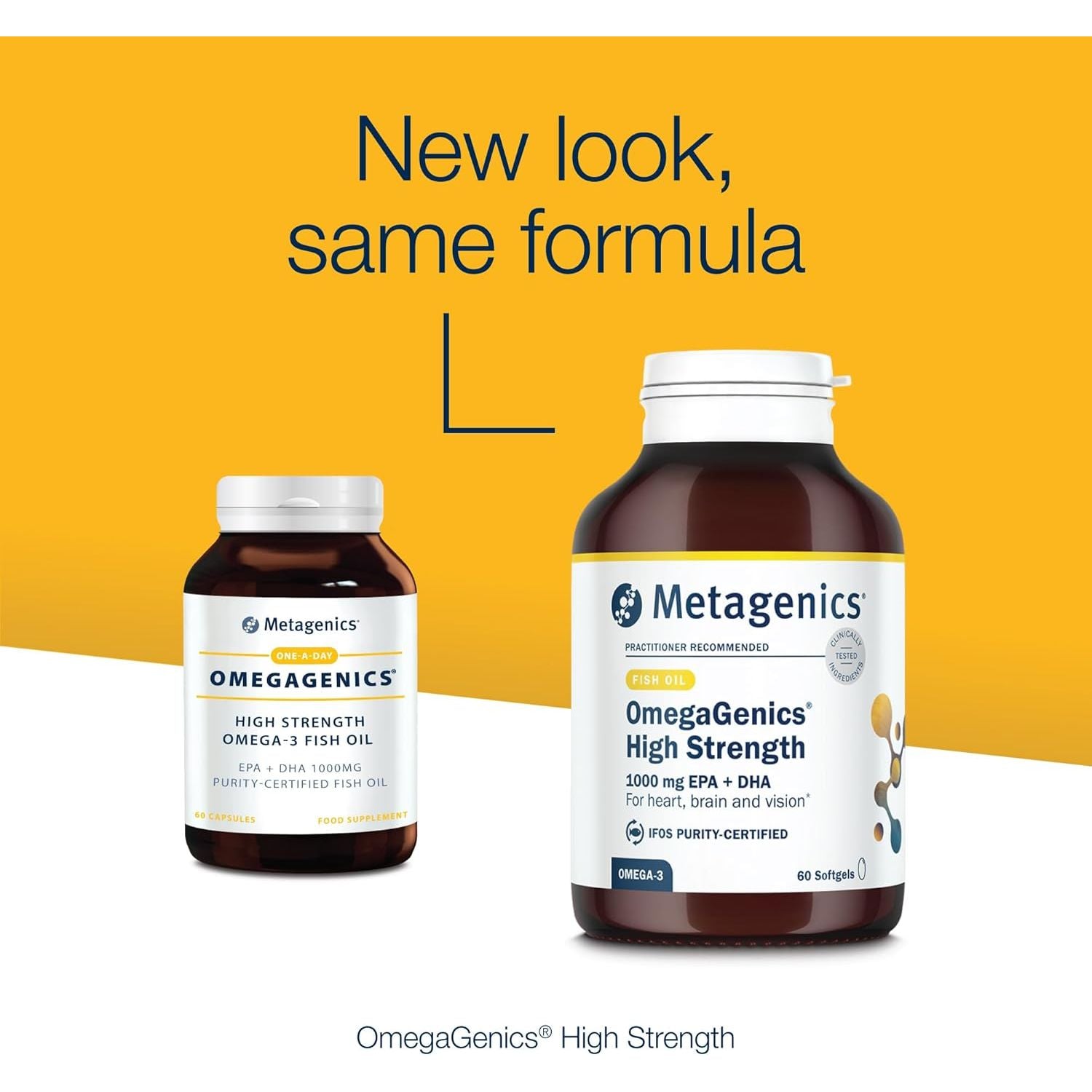 Metagenics Omegagenics - High Strength Omega-3 Pure Fish Oil Supplement - 1000Mg EPA & DHA - 60 Capsules