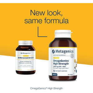 Metagenics Omegagenics - High Strength Omega-3 Pure Fish Oil Supplement - 1000Mg EPA & DHA - 60 Capsules